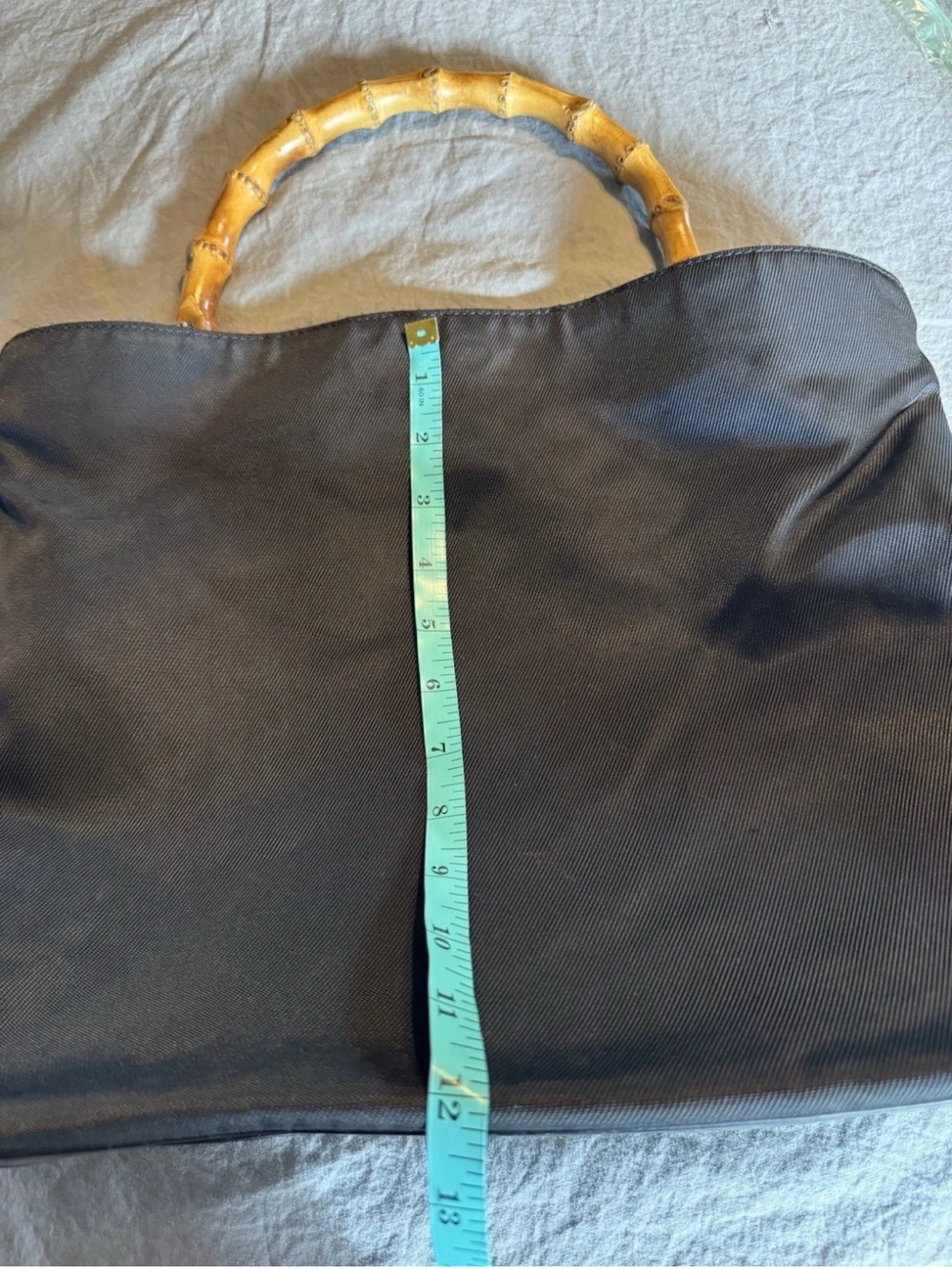 GUCCI Vintage Hobo Bamboo Handle Nylon/Leather Handbag W/COA - Picture 13 of 16